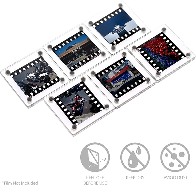 GDSZDDXX Premium Acrylic Magnetic Reversal Film Holders, 6 Packs Archival Storage High Transparency Display Holder for Reversal Film 35mm