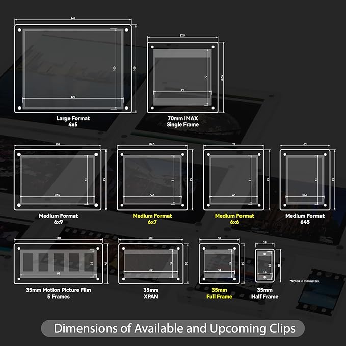 GDSZDDXX Premium Acrylic Magnetic Reversal Film Holders, 6 Packs Archival Storage High Transparency Display Holder for Reversal Film 6X7