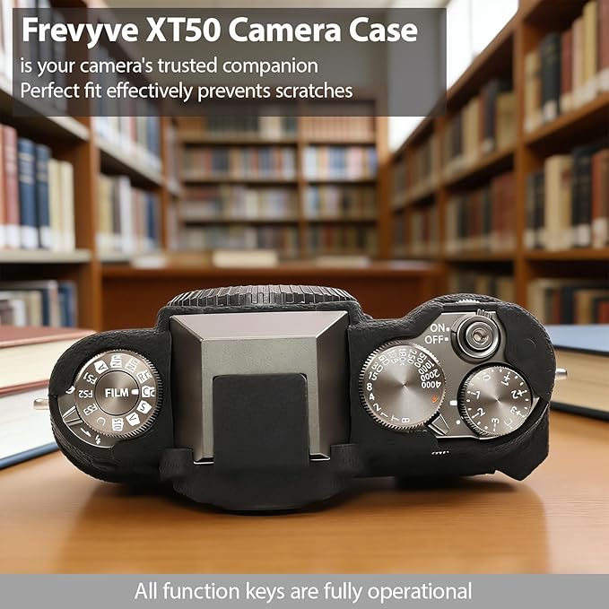 Frevyve Case for Fujifilm X-T50 Body Camera, Skin, Anti-Scratch, Lightweight Sleeve, Fuji XT50 Soft Silicone Rubber Protective Case Cover for Fujifilm XT50 Camera Accessories (Black)
