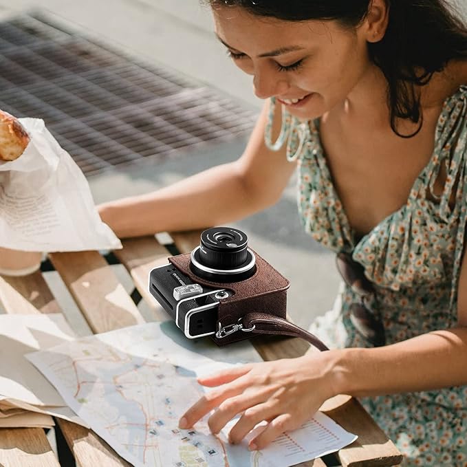Fintie Protective Case for Fujifilm Instax Mini 40 Instant Camera - Premium Vegan Leather Bag Cover with Removable Adjustable Strap