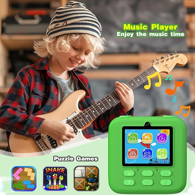 masterbee Kids Camera Instant Print Photo, Birthday Gifts for Girls and Boys, Kids Digital Camera Toys, 1080P HD Video, 3 4 5 6 7 8 9 10 11 12 Year Old Boy Gifts/Girl Gifts