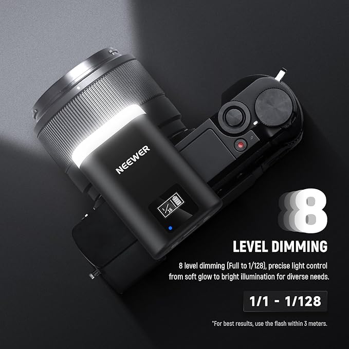 NEEWER Entry Level Version Mini Camera Flash N12: 5600K Fill Light, LCD Display, Compatible with Canon/Fujifilm/Sony/Nikon DSLR Hot Shoe Cameras for Studio Shoots
