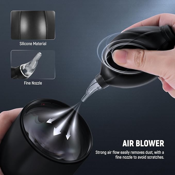 NEEWER 2 in 1 Camera Lens Cleaning Kit for Electronics, Smartphones, Tablets, 1x Camera Air Blower + 1x Soft Cleaning Cloth, HM-50