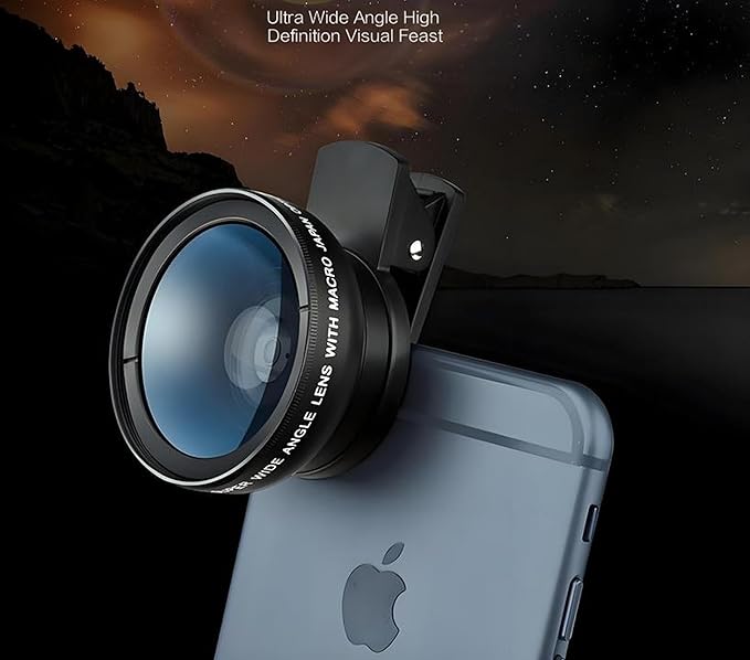 MESA'S LIVE 0.45x Ultra-Wide Angle + Macro 2-in-1 Lens Kit - 49mm UV Professional Camera Lens for Smartphones (iPhone/Android) & DSLR Cameras