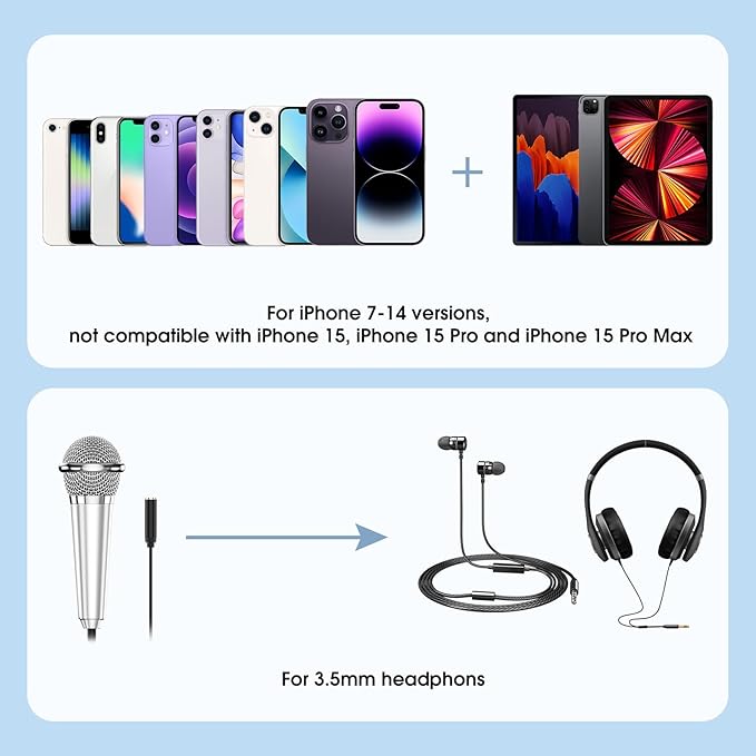 Mini Microphone for iPhone iPad Small ASMR Tiny Microphone for Voice Video Recording Singing, Vlogging, Podcasting YouTube (1 PCS Rose Golden)