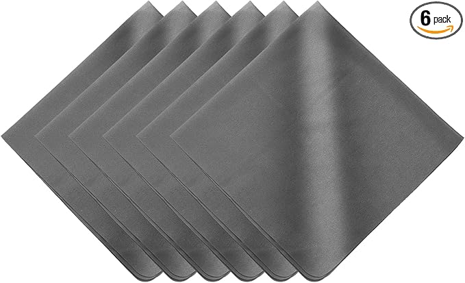 PATIKIL 6Pcs Soft Eyeglass Cloths, 15.8 x 15.8 Electronics Microfiber Cleaning Cloths Eyeglass Cleaning Fabric for Lens Wipes Glasses Cleaner Jewelry LCD Screens Cameras, Dark Gray