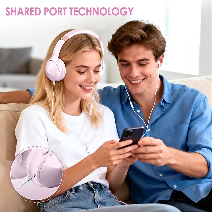 USB C Over Ear Headphones Wired, USB C Wired Headphones with Microphone, Volume Control, HD Stereo Sound, Foldable & Lightweight USB Type C Headphone
