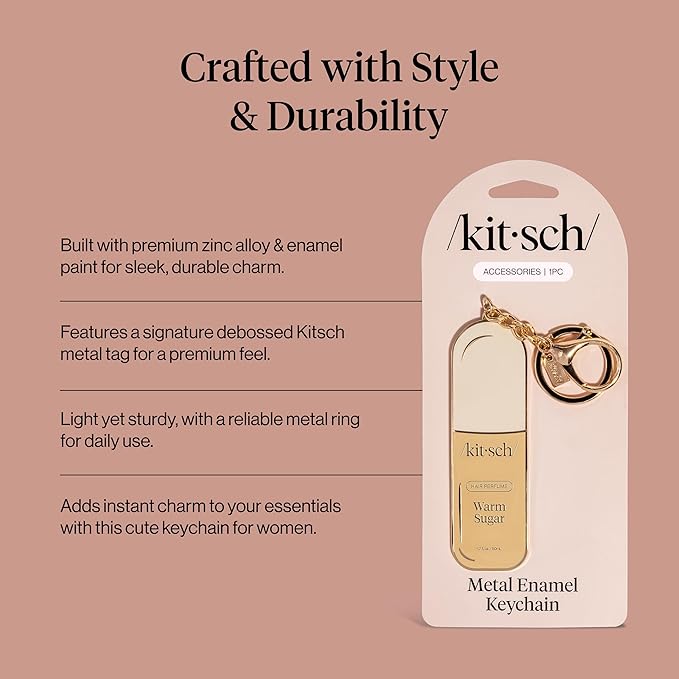 Kitsch Cute Keychain For Car Keys - Bag Charm for Handbags | Premium Zinc Alloy & Enamel Paint | Durable, Lightweight, Stylish Kawaii Keychain Charm, Teen Girl Gifts Trendy Stuff- Hair Perfume
