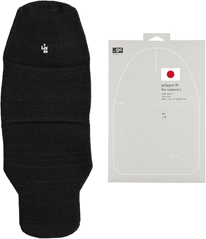 PACKING KNIT_GO Camera Cover, Polygon W, Made in Japan, L size, Dark Gray