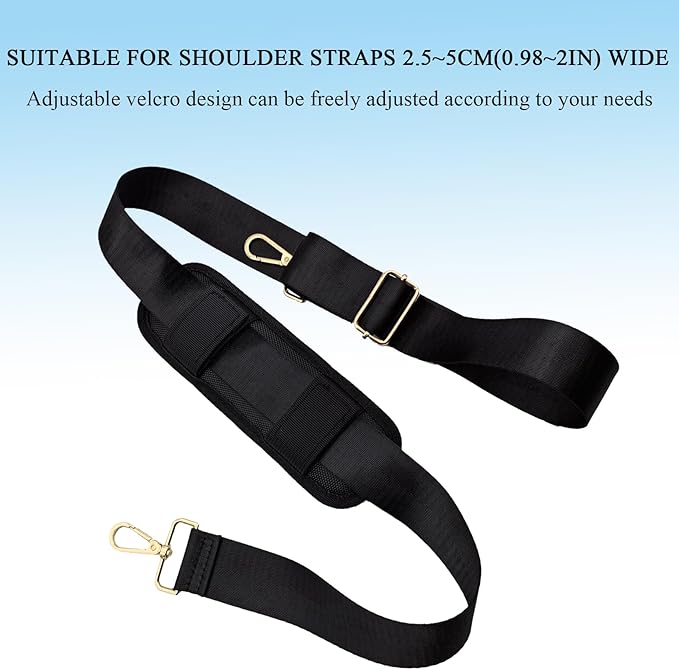 Soft Shoulder Strap Pad, Breathable & Removable Backpack Strap Pads for Bag Strap（2PCS-Black）