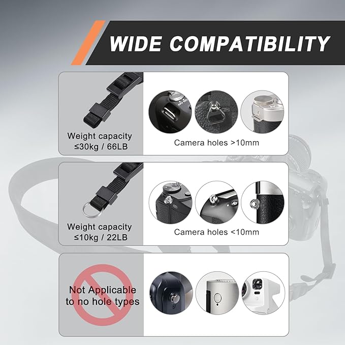 Vigorport Soft Padded Stretchable Camera Neck Strap for DSLR, SLR, Mirrorless Cameras - Compatible with Canon, Nikon, Sony