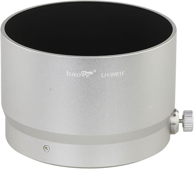 Haoge LH-W61F Metal Lens Hood Shade for Olympus M.ZUIKO Digital ED 75mm F1.8 Lens Replaces Olympus LH-61F Silver