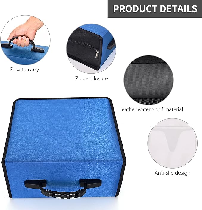 alavisxf xx CD Case, 432 Capacity DVD Case Holder, Heavy Duty Zipper Protective Movie Media Storage Organizer Binder Wallet for Car Home Office Travel (Blue, 432 Capacity)