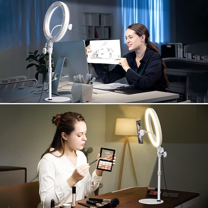 Ring Light with Stand, Zoom Lighting for Computer Video Conference, Video Calls, Home Office, Lighting for Video Recording