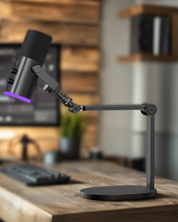 InnoGear Studio Mic Stand, Pack of 2 Max Load 2.64 lb Microphone Arm Desk Mount Desktop Microphone Stand for Fifine AM8 K669B Blue Yeti HyperX QuadCast SoloCast AT2020, Webcams Cameras, Black