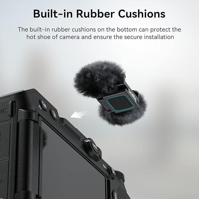 SmallRig Noise-Reduction Windsheild for Nikon ZR/Z 30, Made of Nylon and Fiber, with Cold Shoe Adapter and Rubber Cushions- 3859