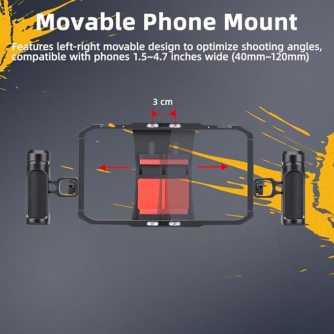 Zeadio Quick Release Cell Phone Cage, Aluminum Versatile Rig Cage with Dual Handle Modes – Universal Phone Stand for Recording/YouTube/Live Streams/Tabletop Filming/Content etcCreation/Travel etc