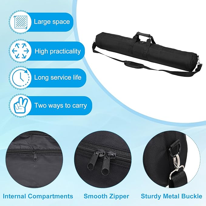 PATIKIL Tripod Carrying Case, 31.5" x 5.1" Heavy Duty Nylon Padded Tripod Bag with Adjustable Shoulder Straps and Handles for Light Stands Umbrellas Tripods Mic Speaker Stand, Black