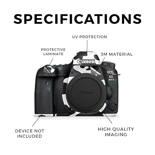 Camera Skin Compatible with Canon EOS 6D Mark II Camera (2017) - Cow Print - Premium 3M Vinyl Protective Wrap Decal Cover - Easy to Apply | Crafted in The USA by MightySkins