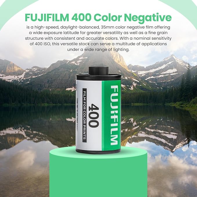 FUJIFILM 400 Color Negative Film (35mm Roll Film, 36 Exposures, 3-Pack) + BluebirdSales Photo Album, Photo Frames (10 Frames) + Microfiber Cleaning Cloth
