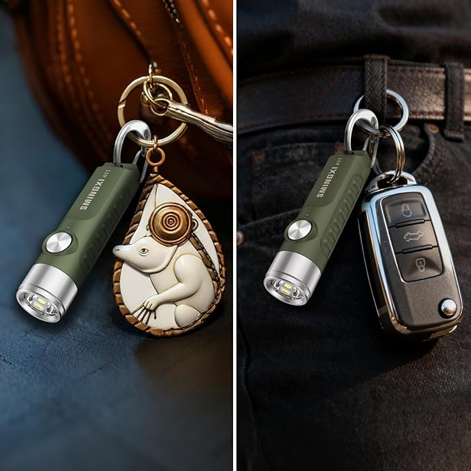 A11 Rechargeable Keychain Flashlight -Pocket Mini Flashlight,Key-Chain 500 High Lumens,EDC Flashlights,Waterproof Small Lightweight for Everyday Carry, Camping, Hiking, Emergency