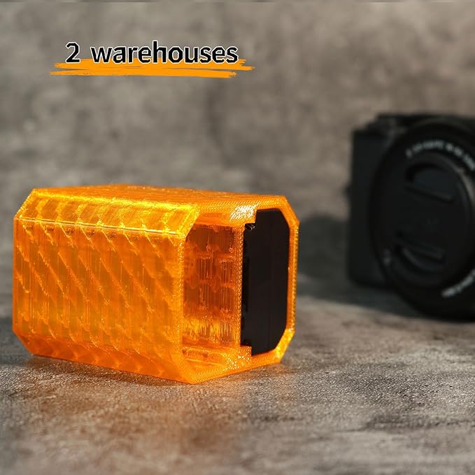 LingoFoto 2PCS Camera Battery Storage Soft Case with 2 Warehouses for Sony NP-FZ100 Camera Battery Protective Pack Case Holder (Orange,Double warehouse)