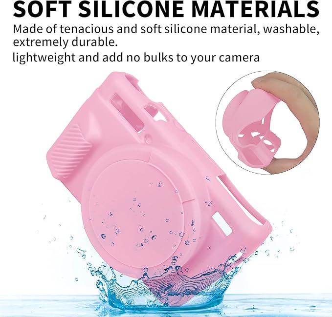 Easy Hood G7X Mark II Case, Protective Case for Canon Powershot G7X Mark II Digital Camera, Removable Lens Cover Silicone Sleeve Soft Camera Cover Rubber Protective Body Skin - Pink