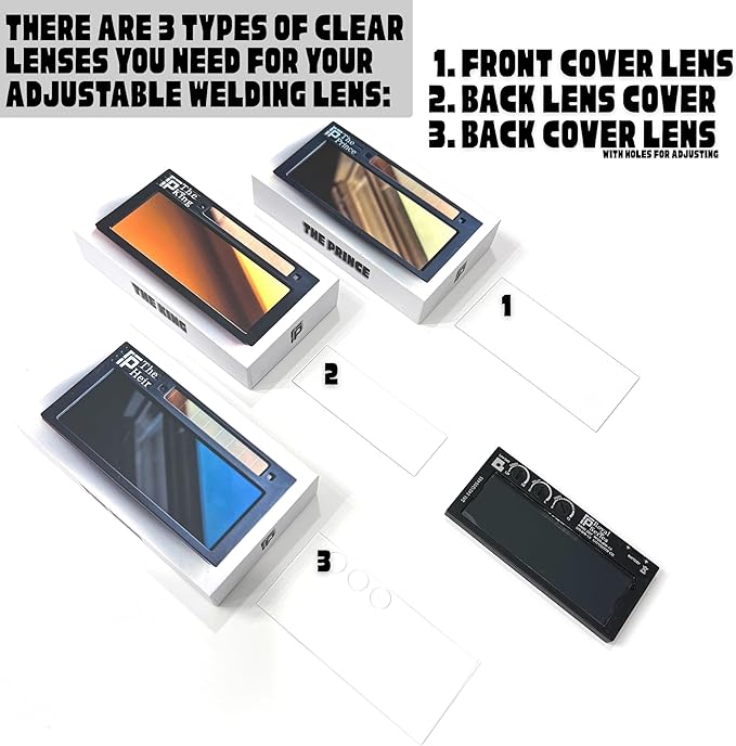 5 Pack Back Cover Clear Lens For Royal Series Adjustable Welding Lenses | May Fit Other Brands