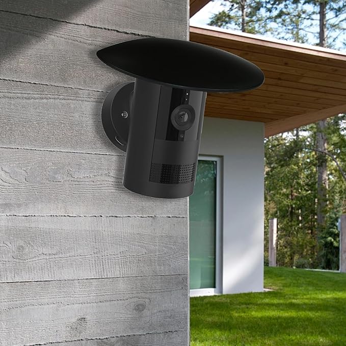 2PCS Sun Rain Shade Camera Cover Compatible with Ring Outdoor Cam Plus, Rain Shade Cover, Camera Shield for Resistant UV, Weatherproof, Snowproof, Easy to Install (Black)