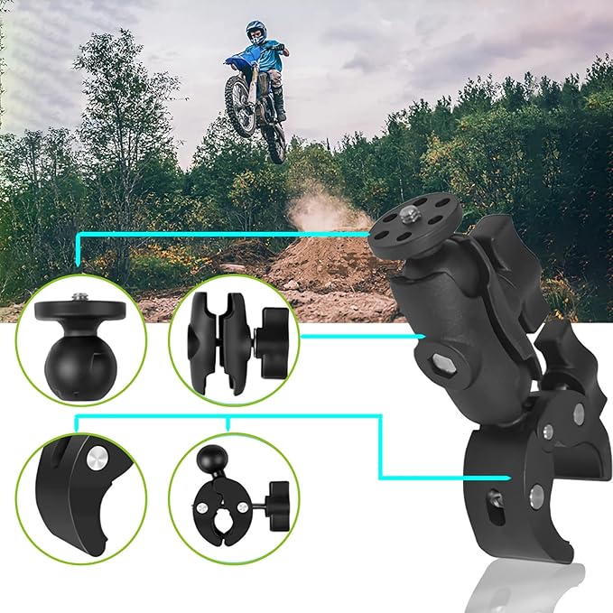 Handlebar Clamp Motorbike Mount for Insta360 ACE Pro One X4 X3, X2, X, One R, RS, GO 2, GoPro Hero, Super Clamp Mount Adapter Accessories