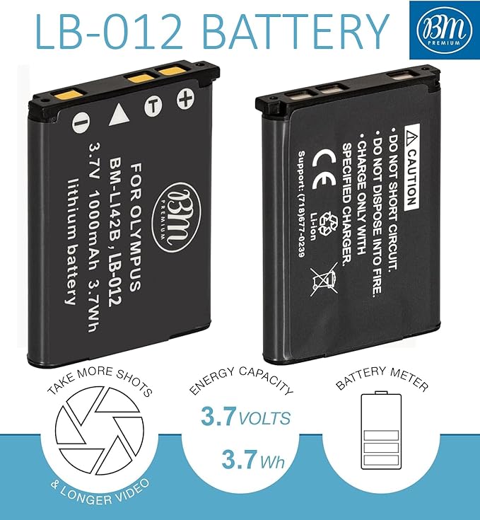 BM Premium LB-012 Battery and Battery Charger for Kodak KLIC-7006, PIXPRO FZ55, FZ55-BK, FZ53 Cameras