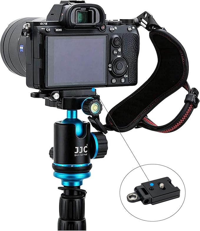 Kiorafoto 40MM Universal Arca Swiss Quick Release Plate with 1/4"-20 Screw & Adjustable Neck Strap Connect Eyelet for Tripod Ball Head, Camera Hand Wrist Strap Adapter Accessories