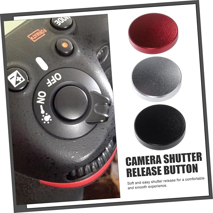 NUOBESTY 3Pcs Aluminum Alloy Camera Shutter Release Button Easy Install Compatible with Models Enhances Grip Comfort Luxurious Camera Accessory