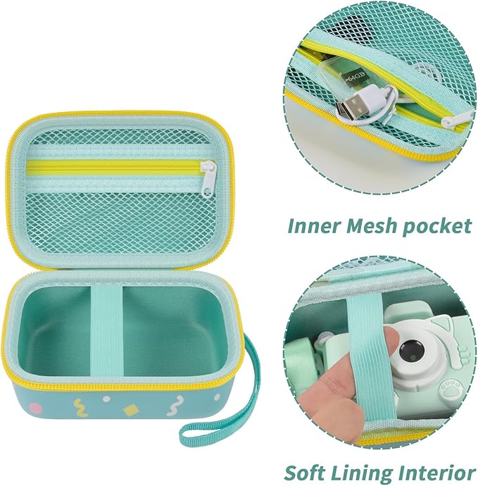 ANKHOH Kids Camera Case for Goopow/for Mgaolo/for CIMELR/for Seckton/for OZMI/for Dylanto Digital Camera Toys and Video Camcorder Storage Holder Organizer -Green(Box only)