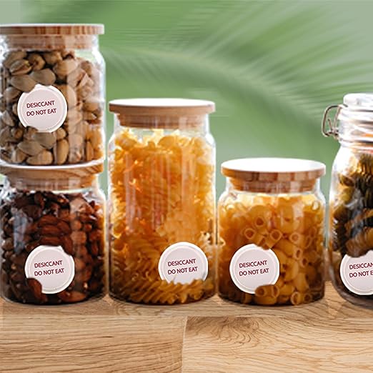 1 Gram 250 Packs Silica Gel Desiccant Canister,Orange to White Indicating Desiccants Capsules, Moisture Absorbers for Food Storage, Food Grade Desiccant Dehumidifiers