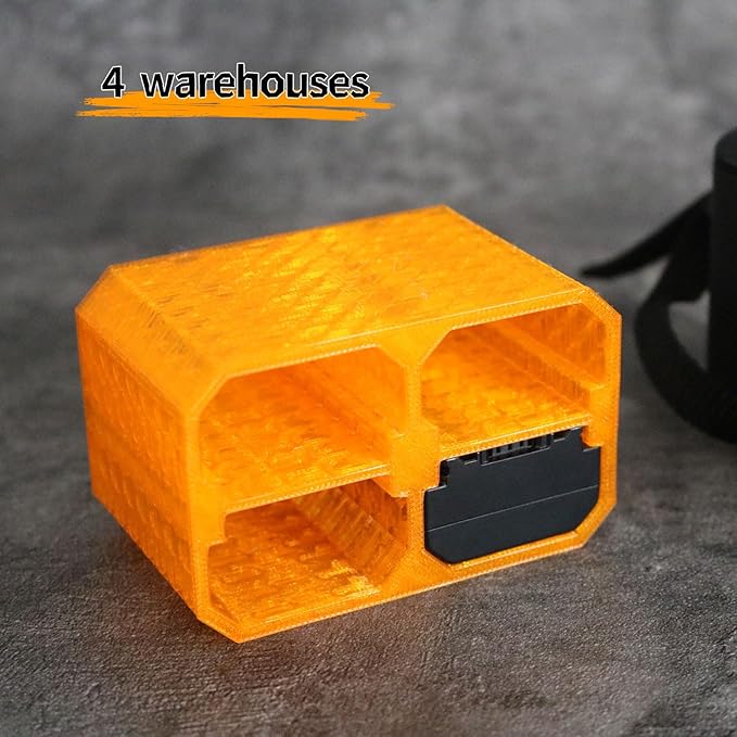 LingoFoto 2PCS Camera Battery Storage Soft Case with 4 Warehouses for Sony NP-FZ100 Camera Battery Protective Pack Case Holder (Orange,Four Warehouses)