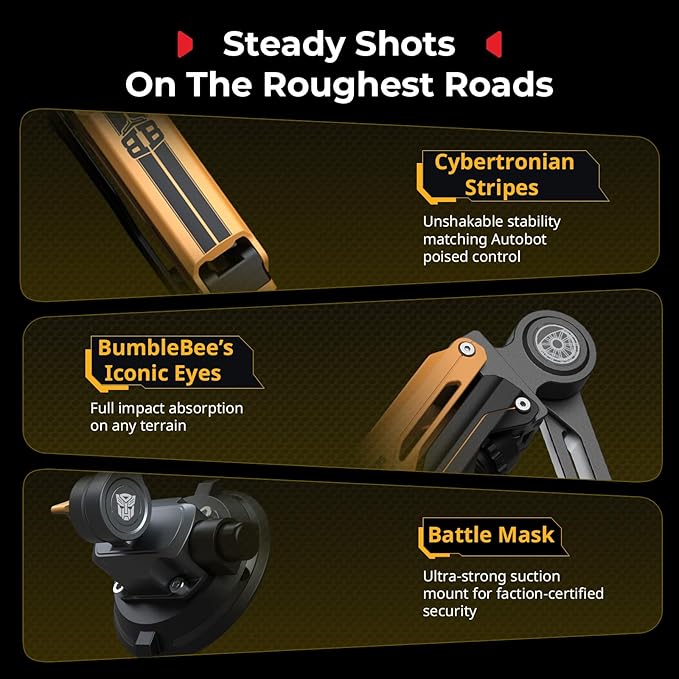 SMALLRIG Mini Shock Absorber Arm, 4" Vacuum Suction Cup, Double Spring and Hydraulic Damping, Car Mount for DJI Action 6/5 Pro/Pocket 3, for GoPro Hero 13/12, for Insta360 X5/4(Bumblebee Edition)-5528