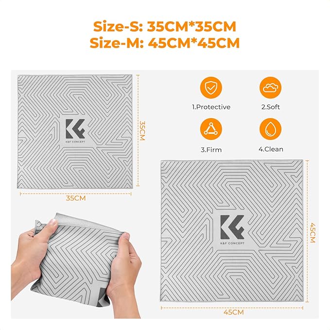 K&F CONCEPT Lens Camera Protective Wrap, Anti-scratch Lens protector, Magic Self-Adhesive Cloth Camera Wrap for Camera Lens/DSLR/Accessories 2Pack