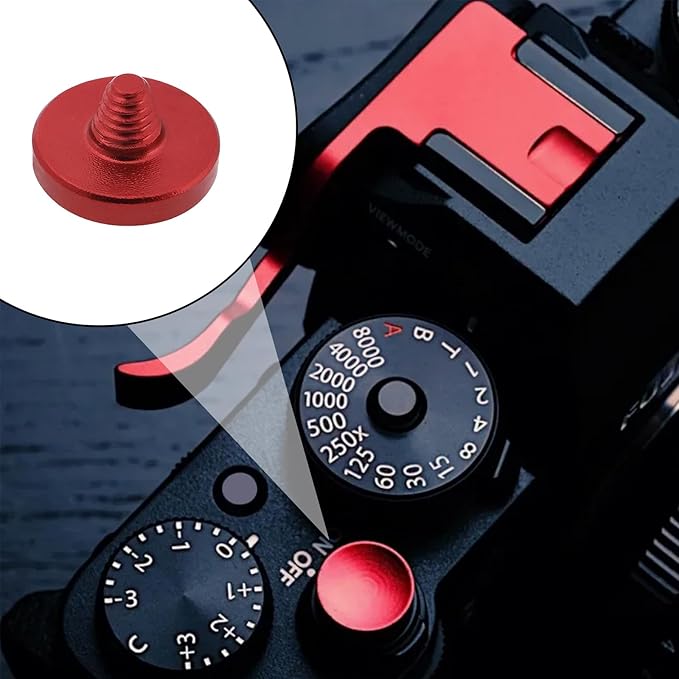 Camera Hot Shoe Thumb Up Rest Hand Grip with Concave Shutter Release Button Compatible with Fujifilm XT50 XT5 XT4 XT3 XT30 XT2 XT20 XT10 Digital Camera, Red