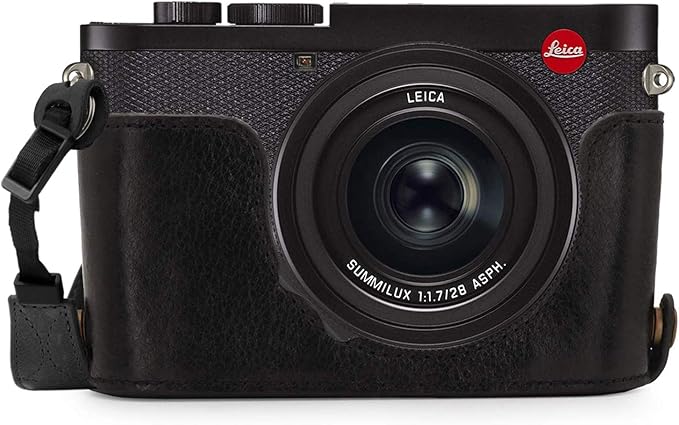 MegaGear MG1718 Ever Ready Genuine Leather Camera Half Case Compatible with Leica Q2 - Black