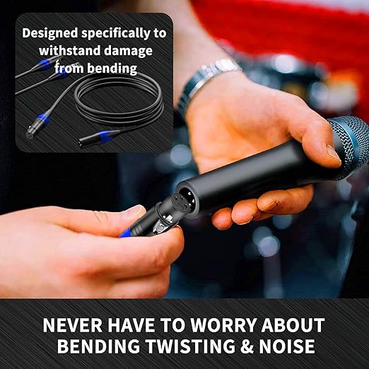 XLR Cable, Microphone Cables 1.5ft, Short XLR Male to Female Cable 3 Pin Suitable for Speaker Systems, Radio Station, Stage Lighting and More- 1 Pack