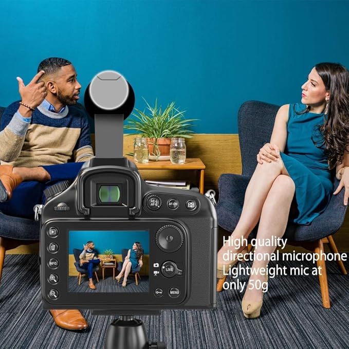 Acuvar Mini Shotgun Microphone for Camera & Smartphone, External Camera Mic for DSLR, Camcorder & Phone, 3.5mm Plug, Vlogging & YouTube