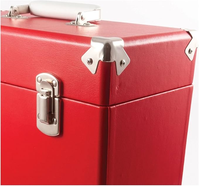 GPO Portable Retro Style Carry Case for LPs, Albums and 12Inch Vinyl Records (Holds 30 Albums)