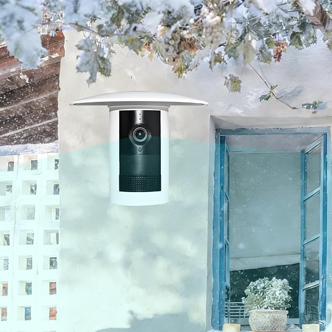 2PCS Sun Rain Shade Camera Cover Compatible with Ring Outdoor Cam Plus, Rain Shade Cover, Camera Shield for Resistant UV, Weatherproof, Snowproof Easy to Install (White)