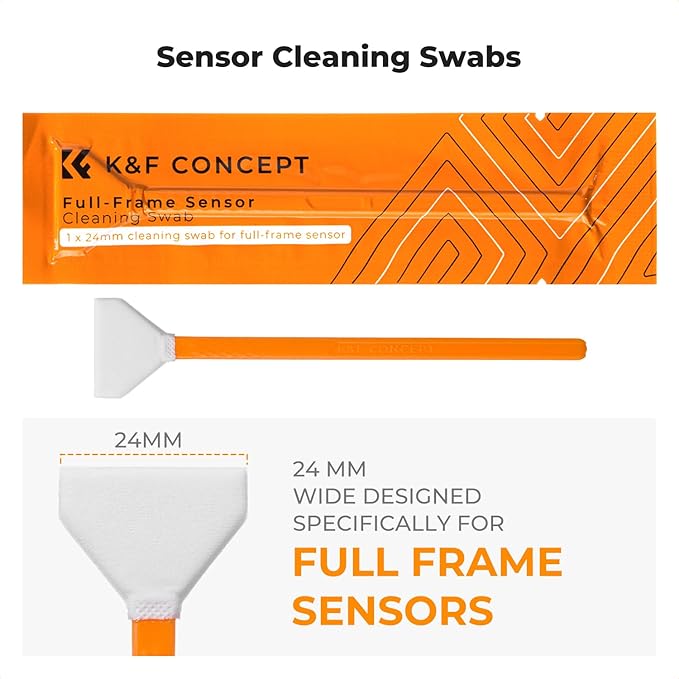 K&F CONCEPT 25-1 Professional Camera Cleaning Kit for DSLR Cameras with Full Frame Sensor Cleaning Swabs/60&20ML Lens Cleaner/Cleaning Wipes/Camera Blower/Lens Brush/Microfiber Cloths/Carrying Case