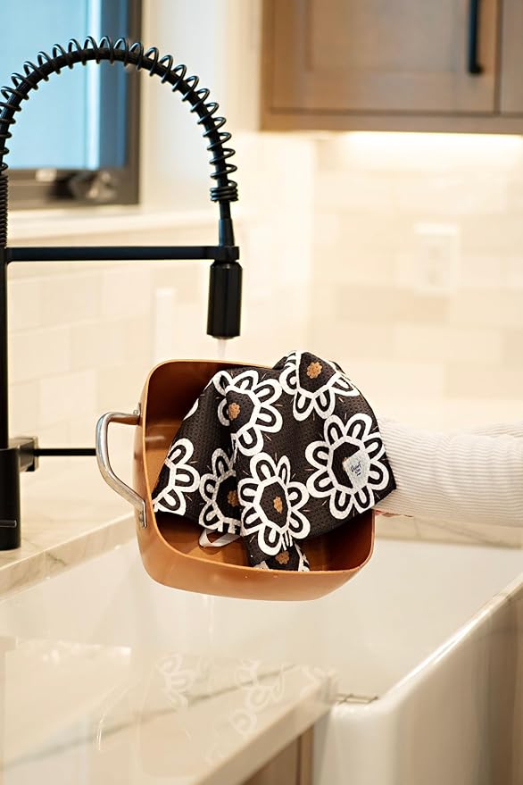Waffle Weave Microfiber Dish Cloths || 5 Pack || Highly Absorbent || Quick Drying || Soft Premium Microfiber Cleaning Cloth || 12x12 inches (Multi)