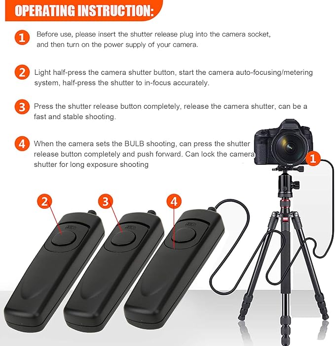MC-DC2 DSLR Remote Switch Shutter Release Cord for Z6/Z7 D7500 D750 D7200 D7100 D7000 D610 D600 D5600 D5500 D5300 D5200 D5100 D5000 D3300 D3200 D3100 D90 DF P7700 P7800 A/ V1