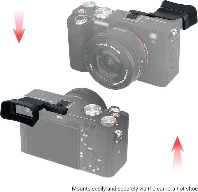 KIWIFOTOS Soft Silicone Extended Viewfinder Eyecup Eye Cup Eyepiece for Sony A7C A7 C Camera, Install via Camera HotShoe [Not Fit Sony A7C II, A7CR]