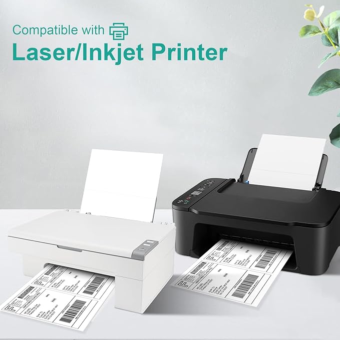 MFLABEL Half Sheet Shipping Labels - 1000 Sheets (2000 Labels) 8.5" x 5.5" Self-Adhesive Address Labels for Laser & Inkjet Printers, Packaging Labels for Shipping Includes Free Fragile Stickers