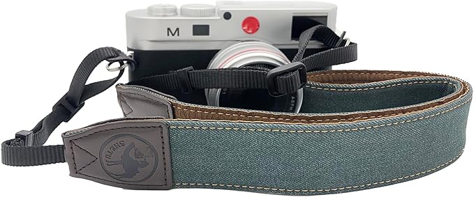 Olive Green Camera Strap, 1.5" Wide Soft Pure Cotton Woven Camera Strap, Adjustable Universal Neck & Shoulder Strap for All DSLR Cameras